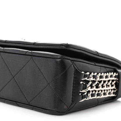 Chanel Lambskin Quilted Small Chain Rows Flap Black 10 of 11