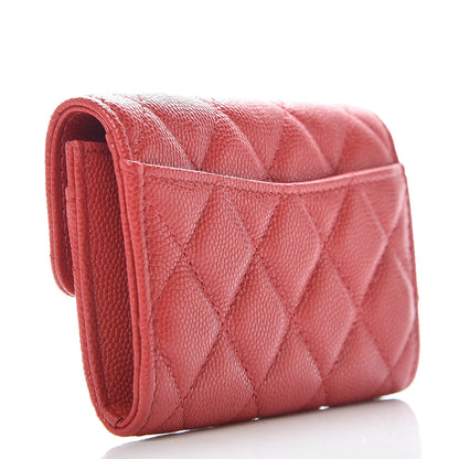 Chanel Caviar Quilted Flap Card Holder Wallet Red 3 of 9