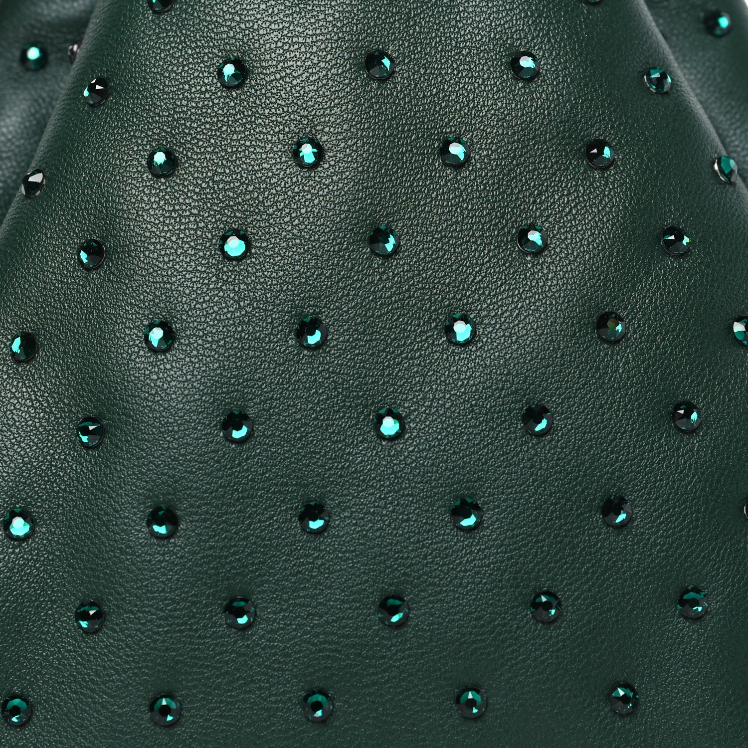 Bottega Veneta Nappa Strass Drawstring Pyramid Pouch Green 7 of 10