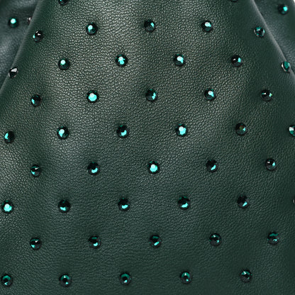 Bottega Veneta Nappa Strass Drawstring Pyramid Pouch Green 7 of 10