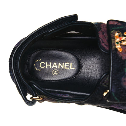 Chanel Denim Quilted Dad Sandals 37 Black Multicolor 7 of 10