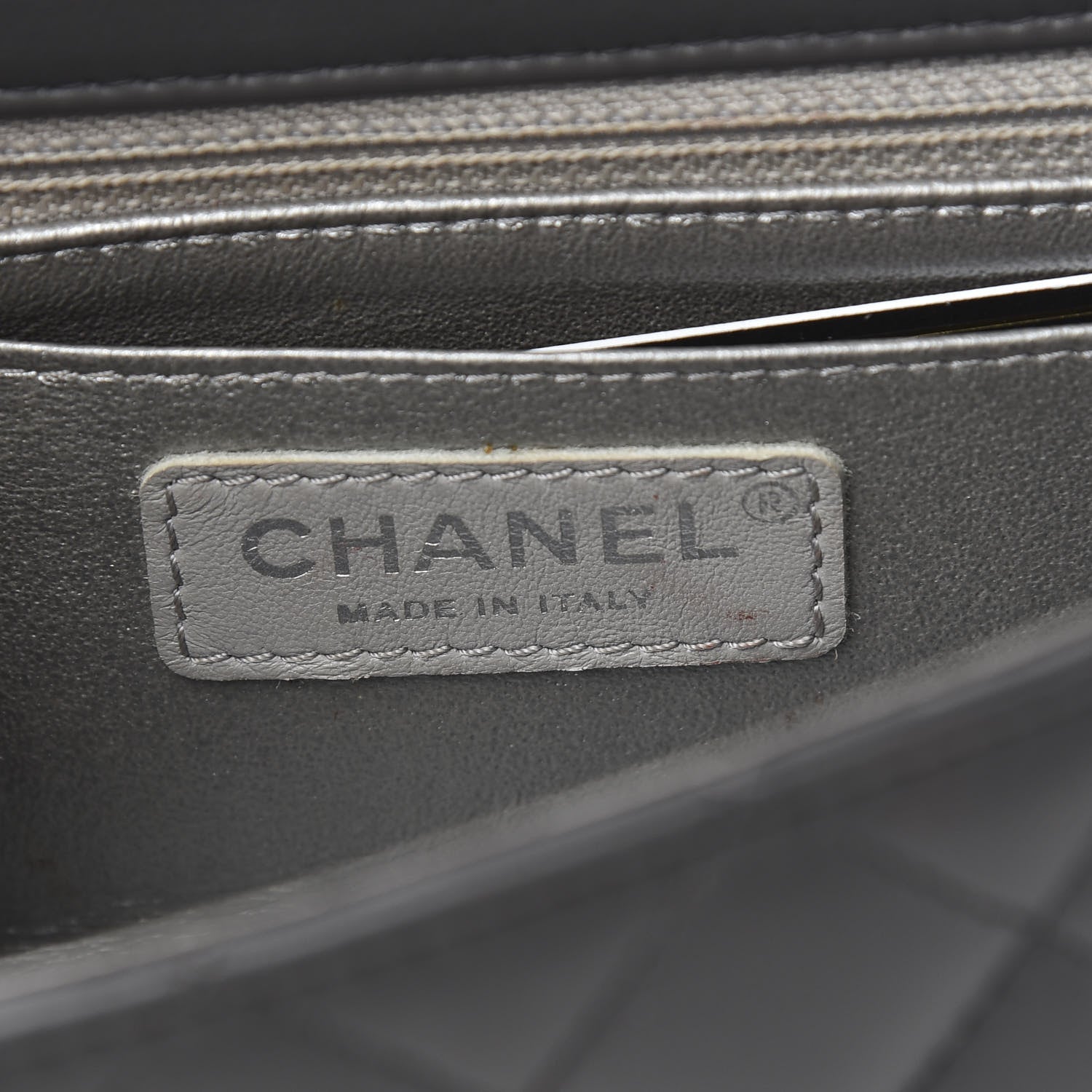 Chanel Lambskin Quilted Mini Rectangular Flap Grey 6 of 13