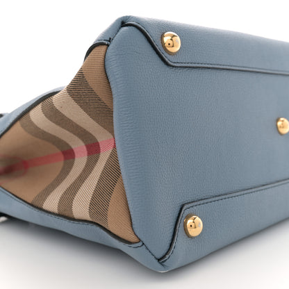 Burberry Derby Calfskin House Check Medium Banner Tote Slate Blue 9 of 13