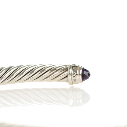 David Yurman Sterling Silver Diamond Amethyst 5mm Cable Classics Bracelet 4 of 6