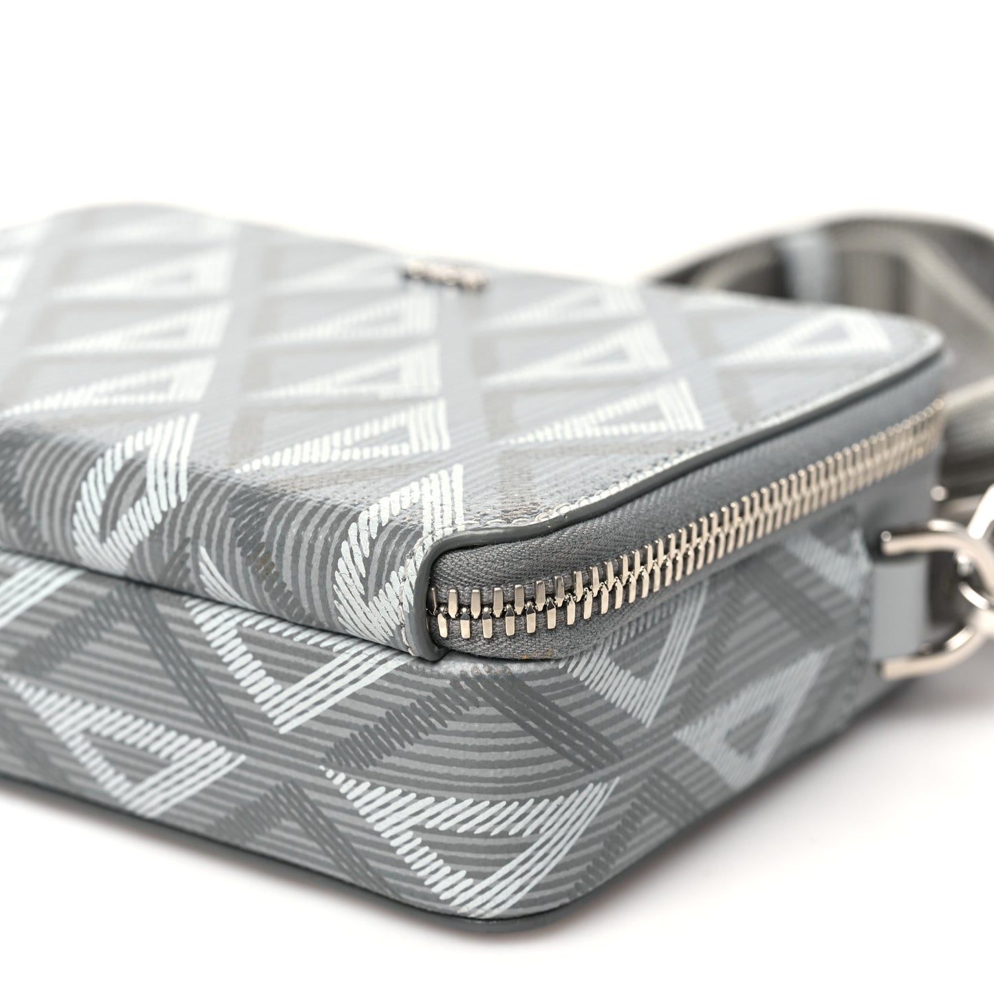 Coated Canvas CD Diamond Messenger Pouch Grey