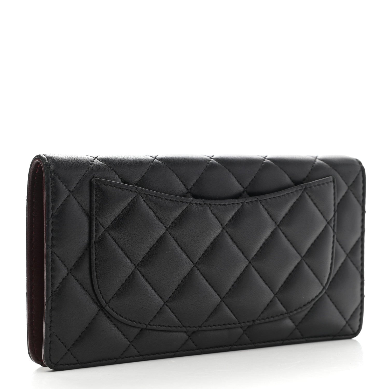 Chanel Lambskin Quilted Yen Wallet Black 3 of 14