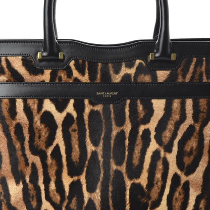 Saint Laurent Calf Hair Calfskin Monogram Medium Uptown Tote Black 10 of 10
