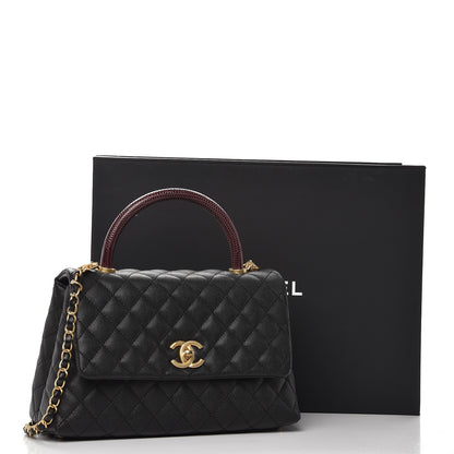 Chanel Caviar Lizard Quilted Small Coco Handle Flap Black 9 of 9