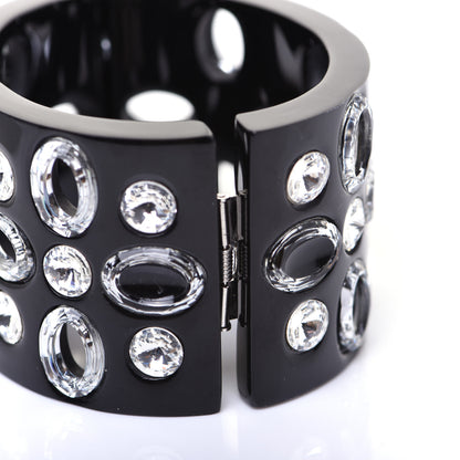 Chanel Resin Crystal CC Cuff Black 10 of 10