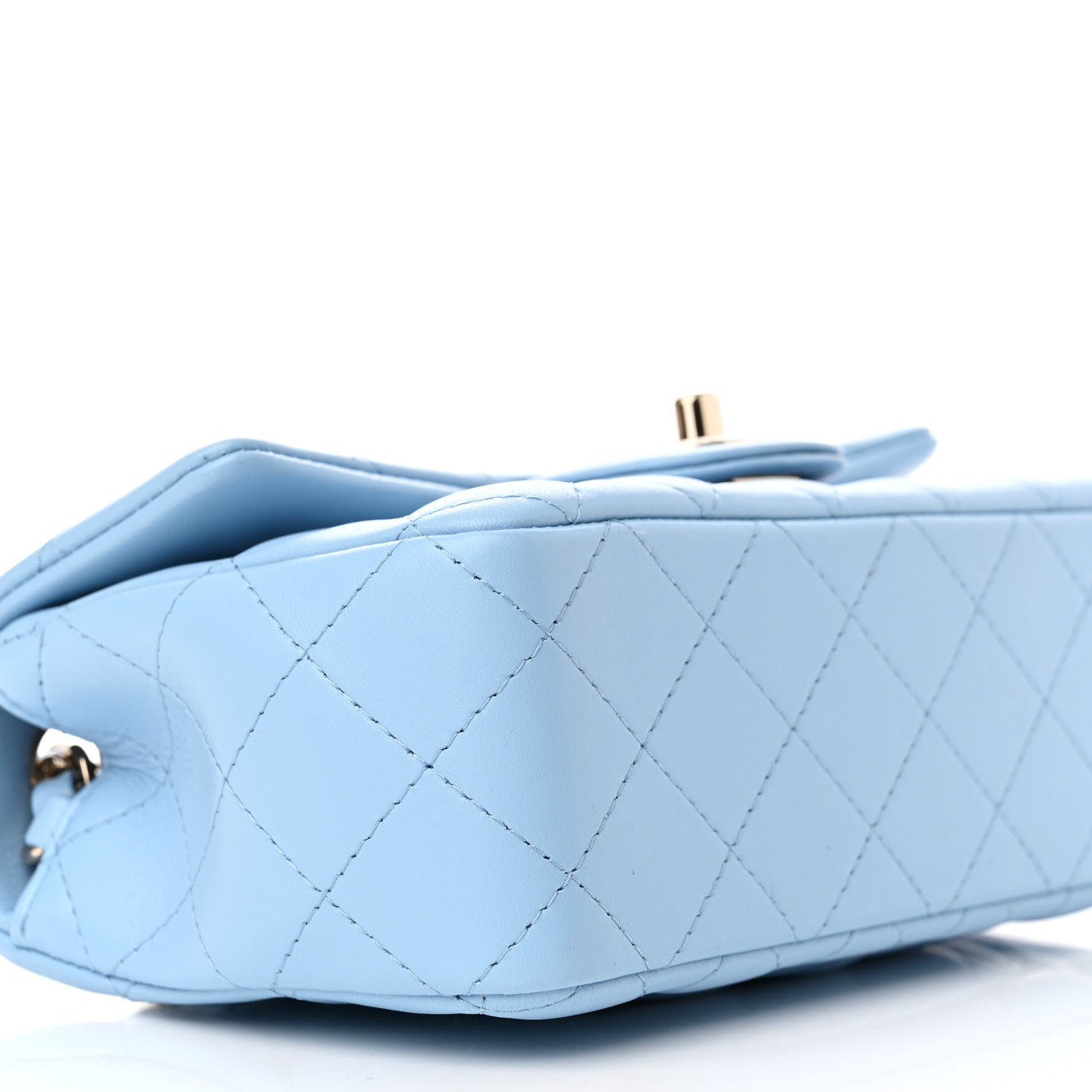 Chanel Lambskin Quilted Mini Rectangular Flap Light Blue 9 of 10