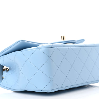 Chanel Lambskin Quilted Mini Rectangular Flap Light Blue 9 of 10