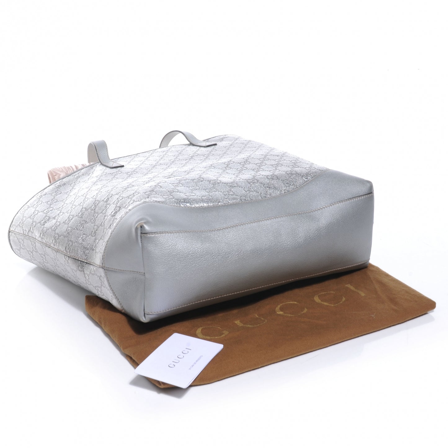 Guccissima Large Tote Silver