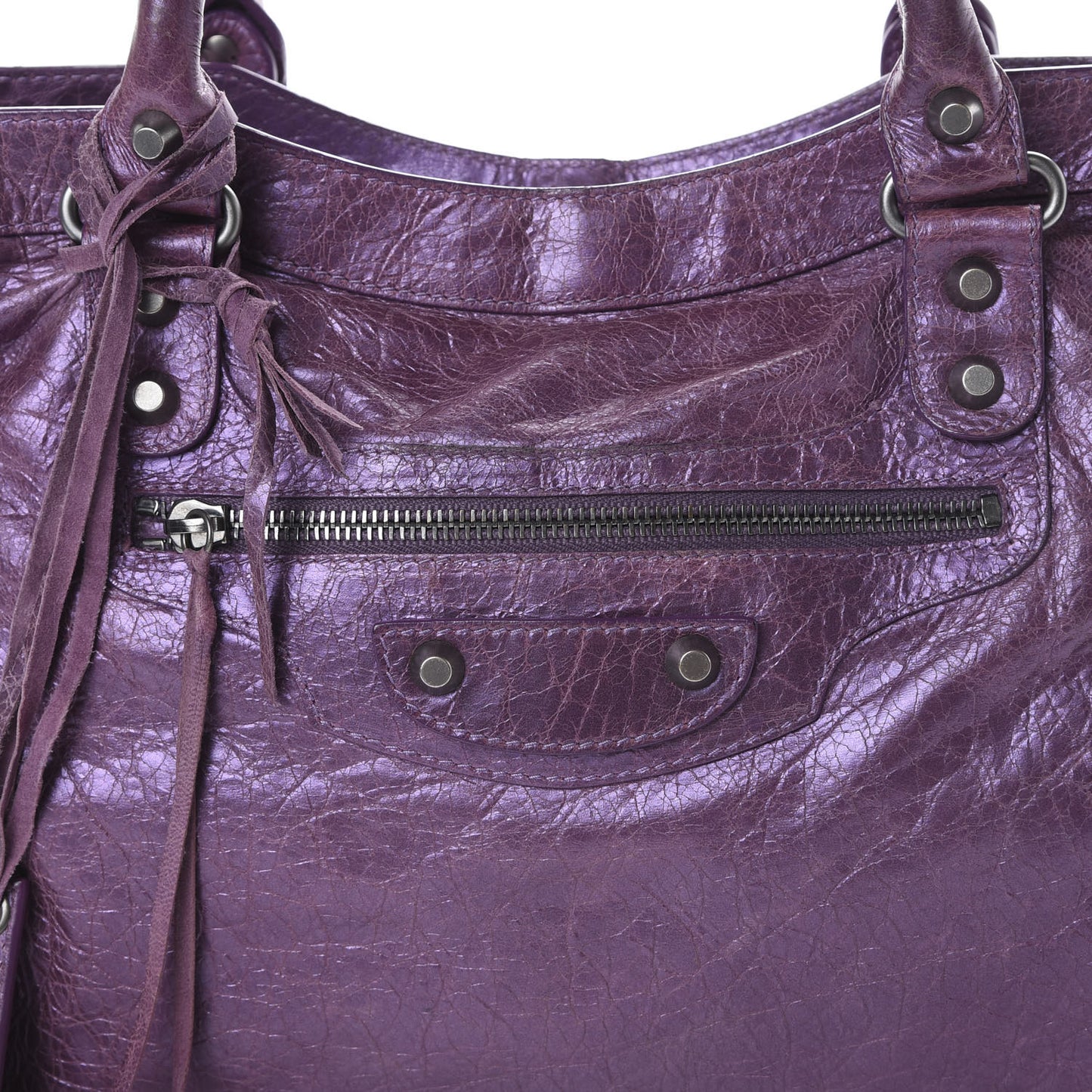 Agneau Classic Hardware City Metallic Purple