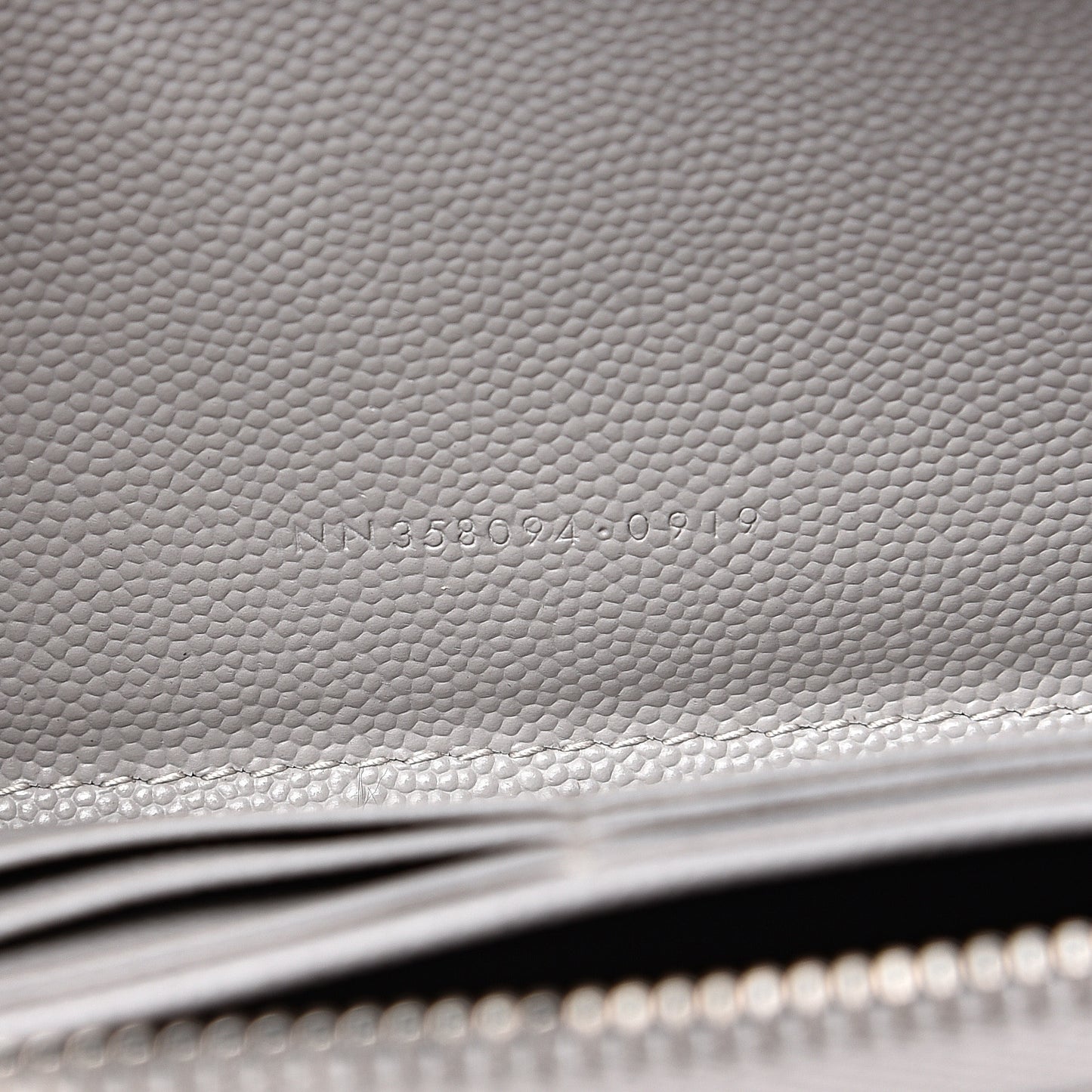 Grain De Poudre Matelasse Chevron Monogram Zip Around Wallet Granite
