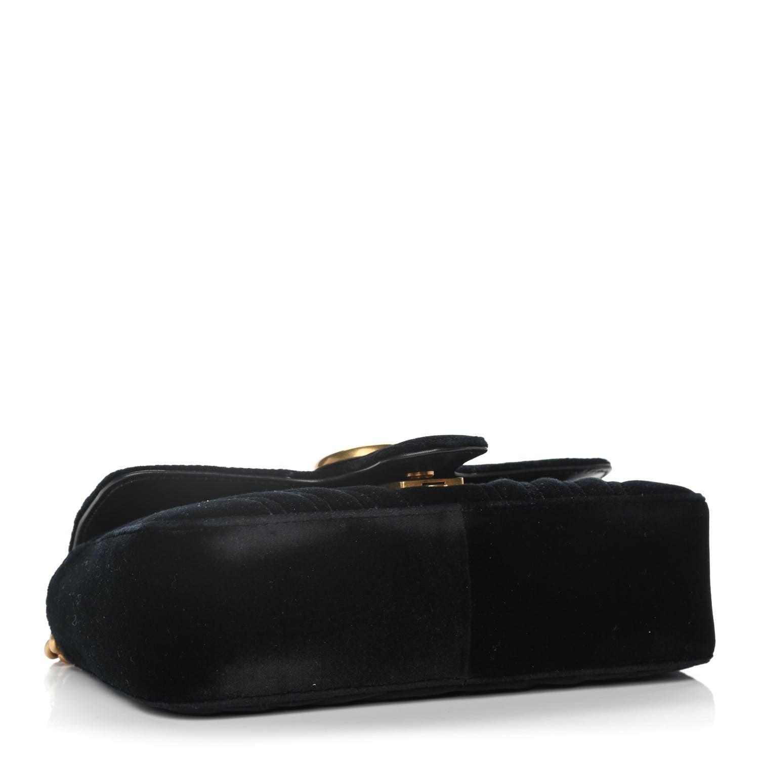 Gucci Velvet Matelasse Mini GG Marmont Shoulder Bag Black 4 of 14