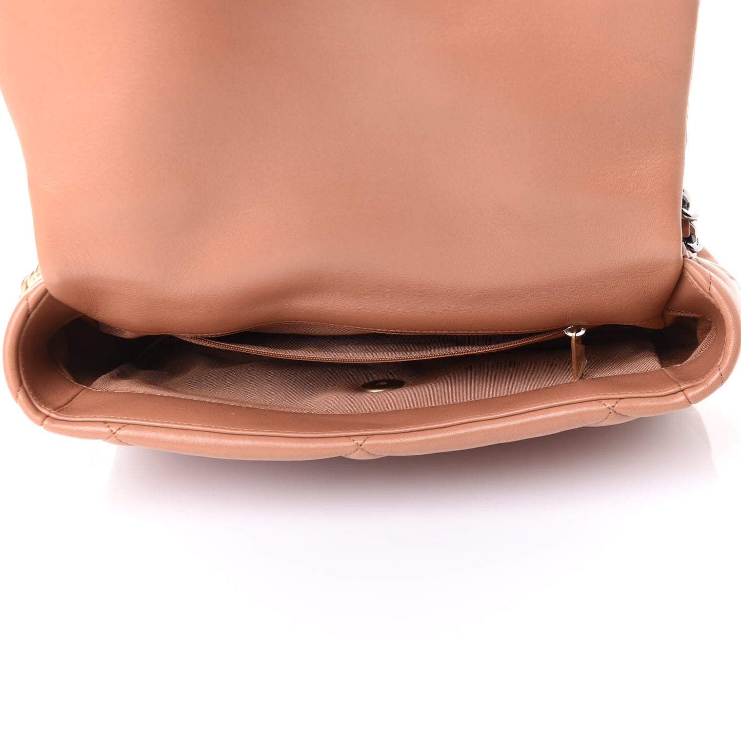 Lambskin Quilted Large Chanel 19 Flap Brown