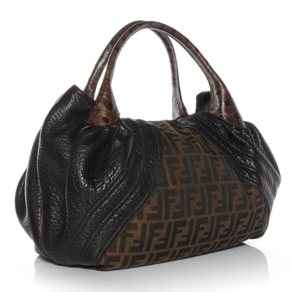 Fendi Zucca Nappa Nuvolata Vitello Tortuga Spy Tobacco Moro 3 of 8