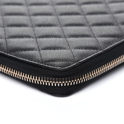 Chanel Caviar Quilted Zip Around Notebook Agenda Cover Black 11 of 12