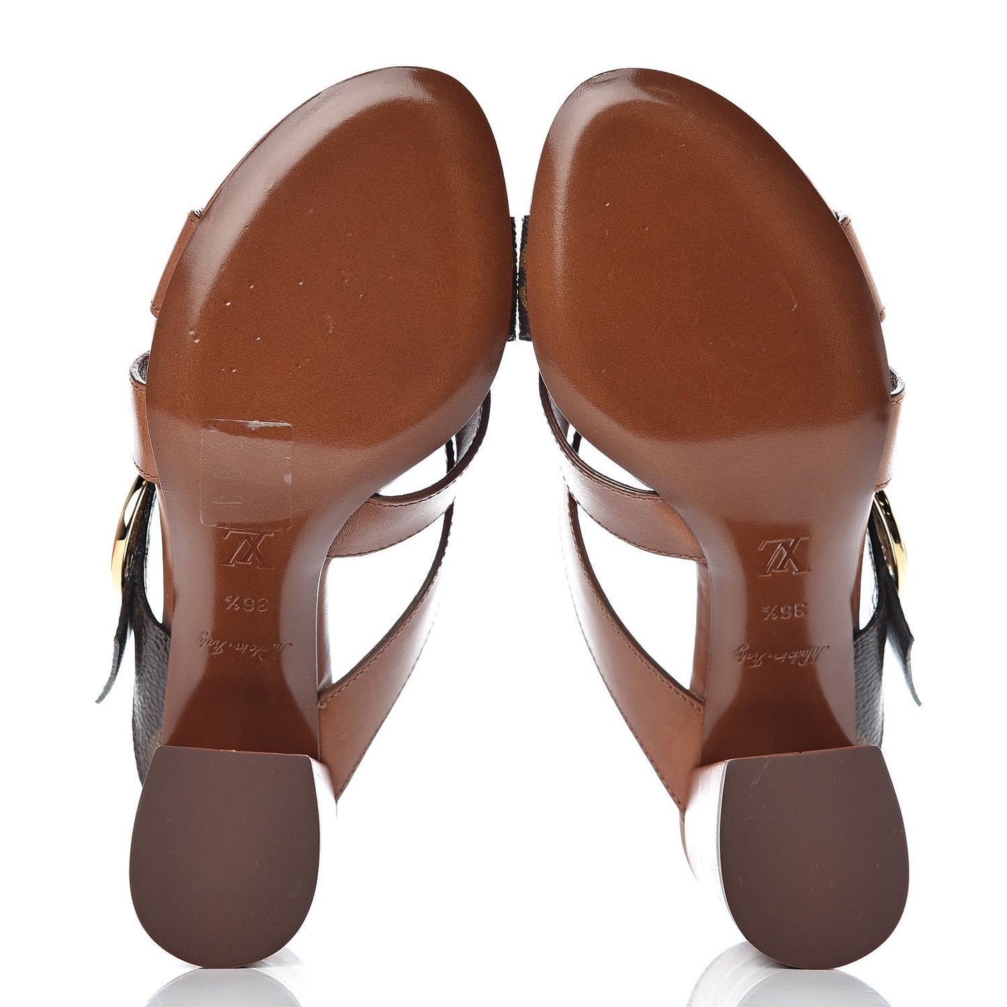 Monogram Horizon Mules 36.5 Cognac Brown