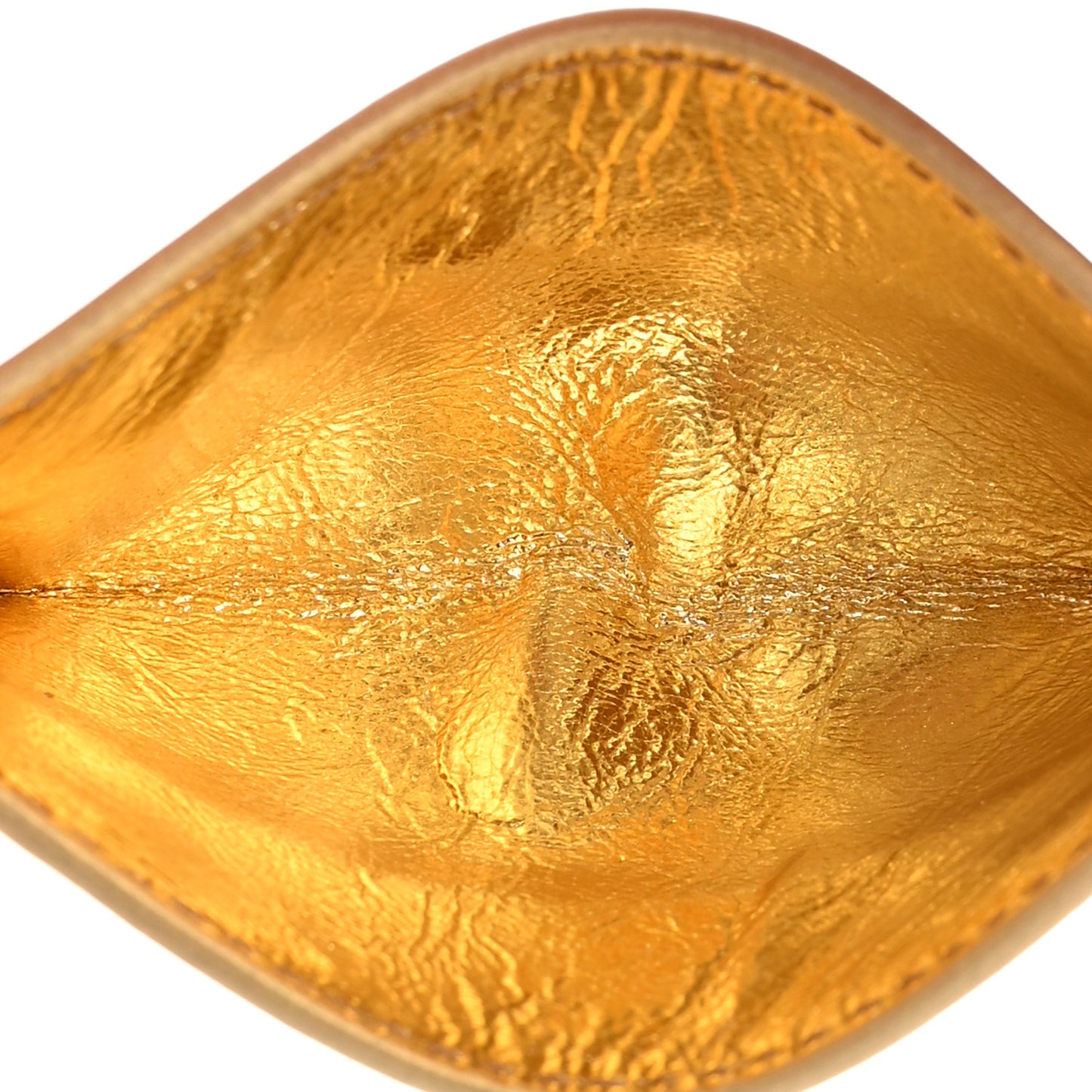 Metallic Nappa Intrecciato Card Case Gold