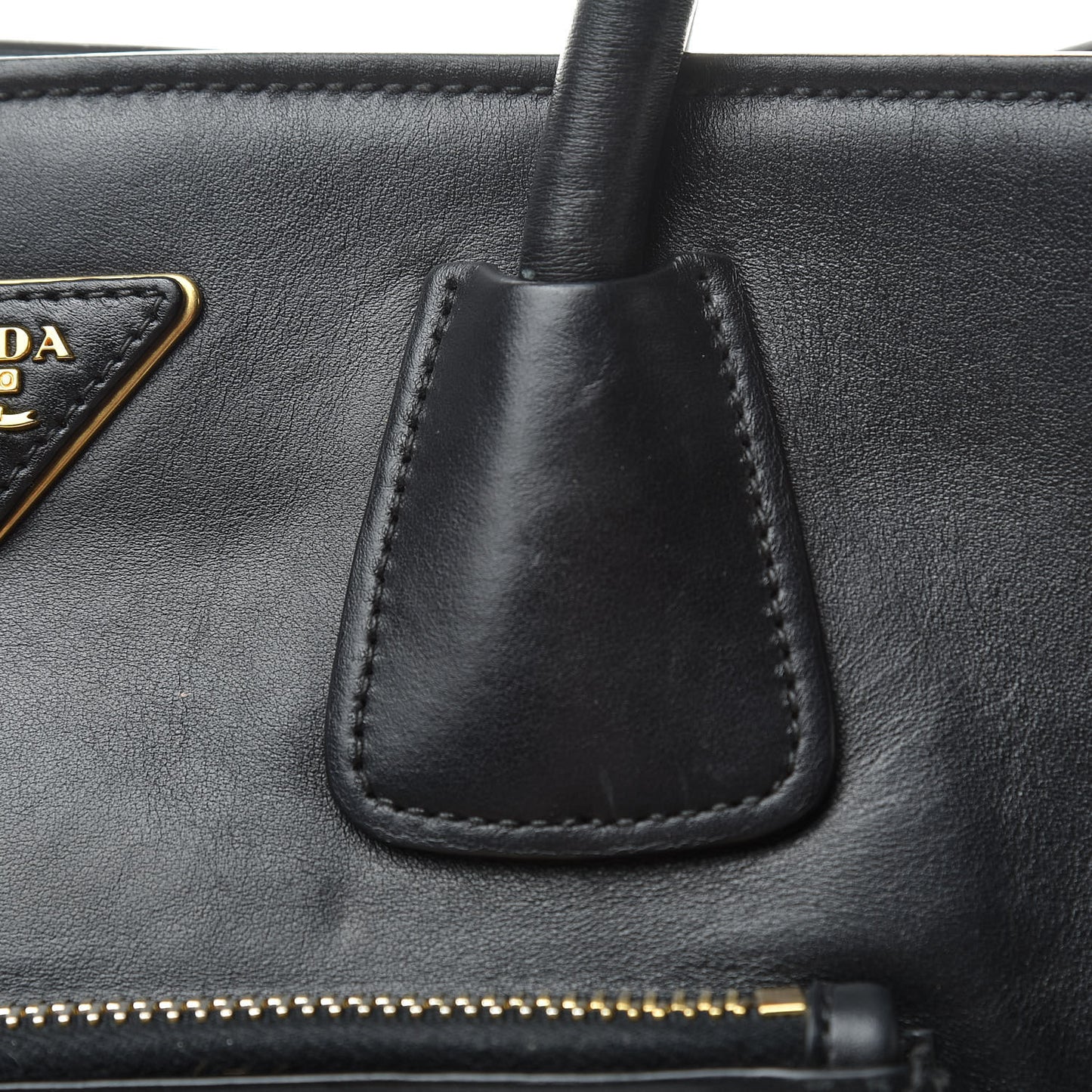City Calf Front Pocket Tote Black