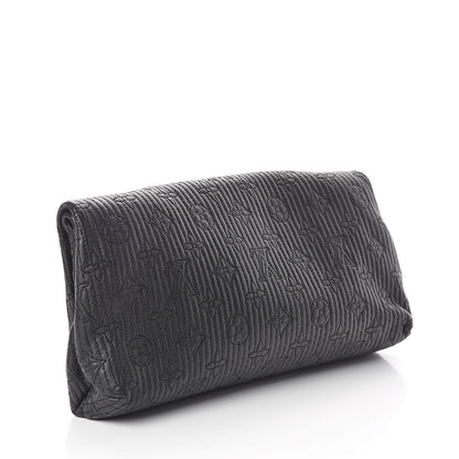 Louis Vuitton Calfskin Quilted Monogram Altair Clutch Black 3 of 8