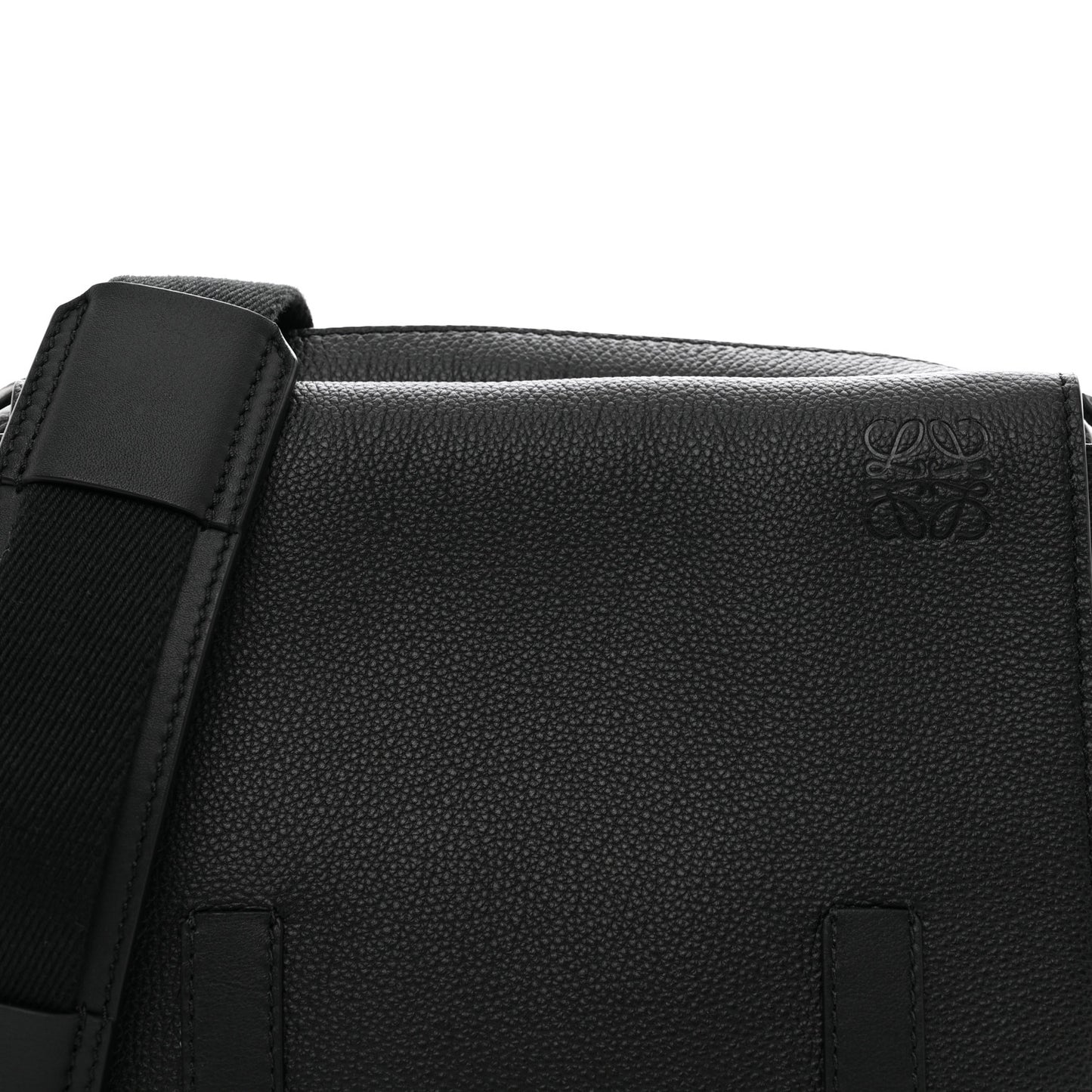 Soft Grained Calfskin XS Military Messenger Bag Black
