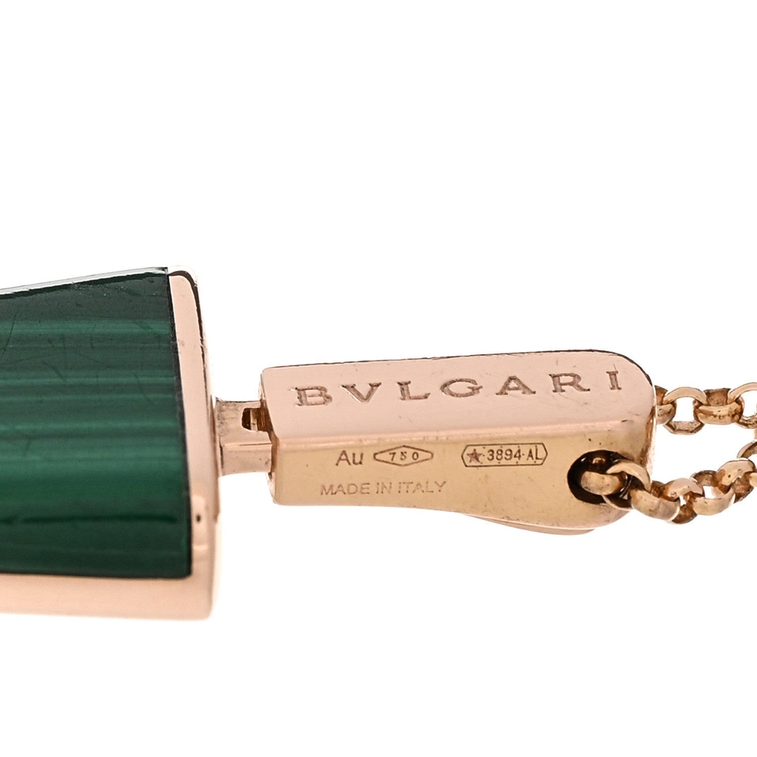 Bulgari 18K Rose Gold Diamond Malachite Gelati Bracelet SM 3 of 4
