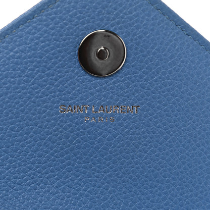 Saint Laurent Grained Calfskin Matelasse Monogram Classic Baby Chain Bag Blue 6 of 10