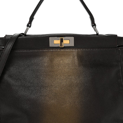 Fendi Goatskin Zucca Ombre Large Peekaboo Iconic Satchel Moro Gold Tobacco 8 of 10