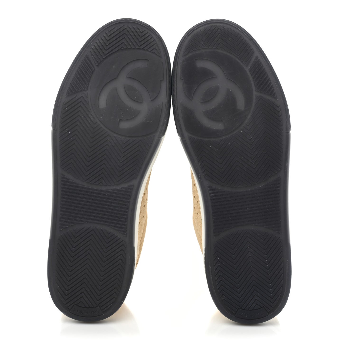 Suede Calfskin Logo Sneakers 39.5 Beige