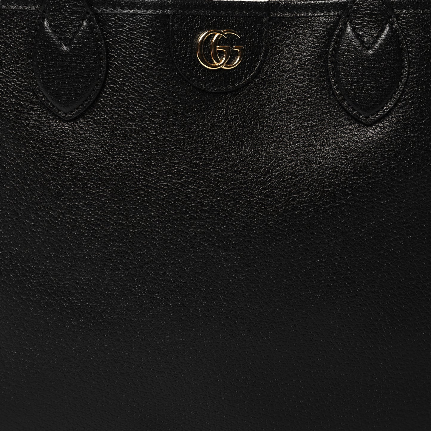 Textured Dollar Calfskin Medium Ophidia Shoulder Tote Bag Black