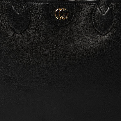 Gucci Textured Dollar Calfskin Medium Ophidia Shoulder Tote Bag Black 8 of 10