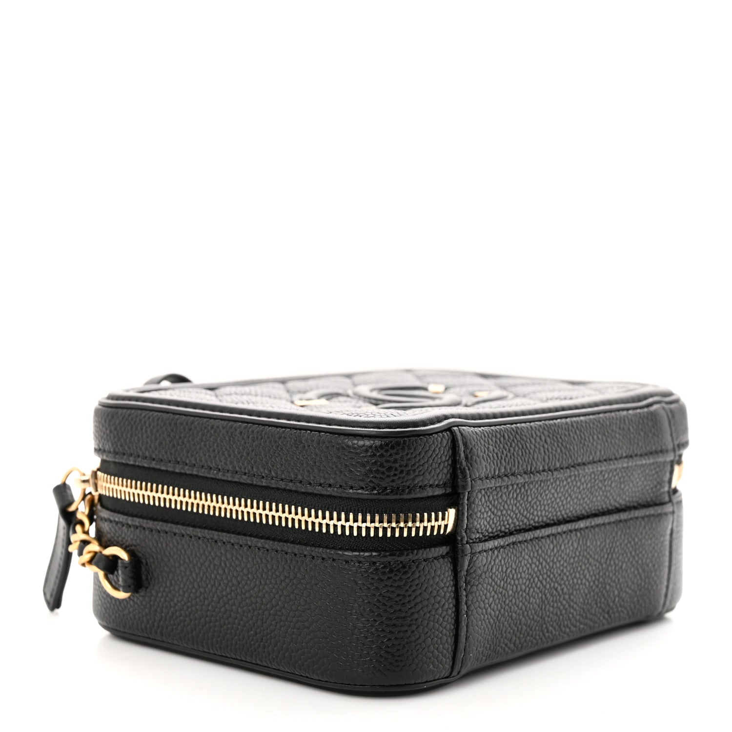 Chanel Caviar Quilted Small CC Filigree Vanity Case Black 4 of 11