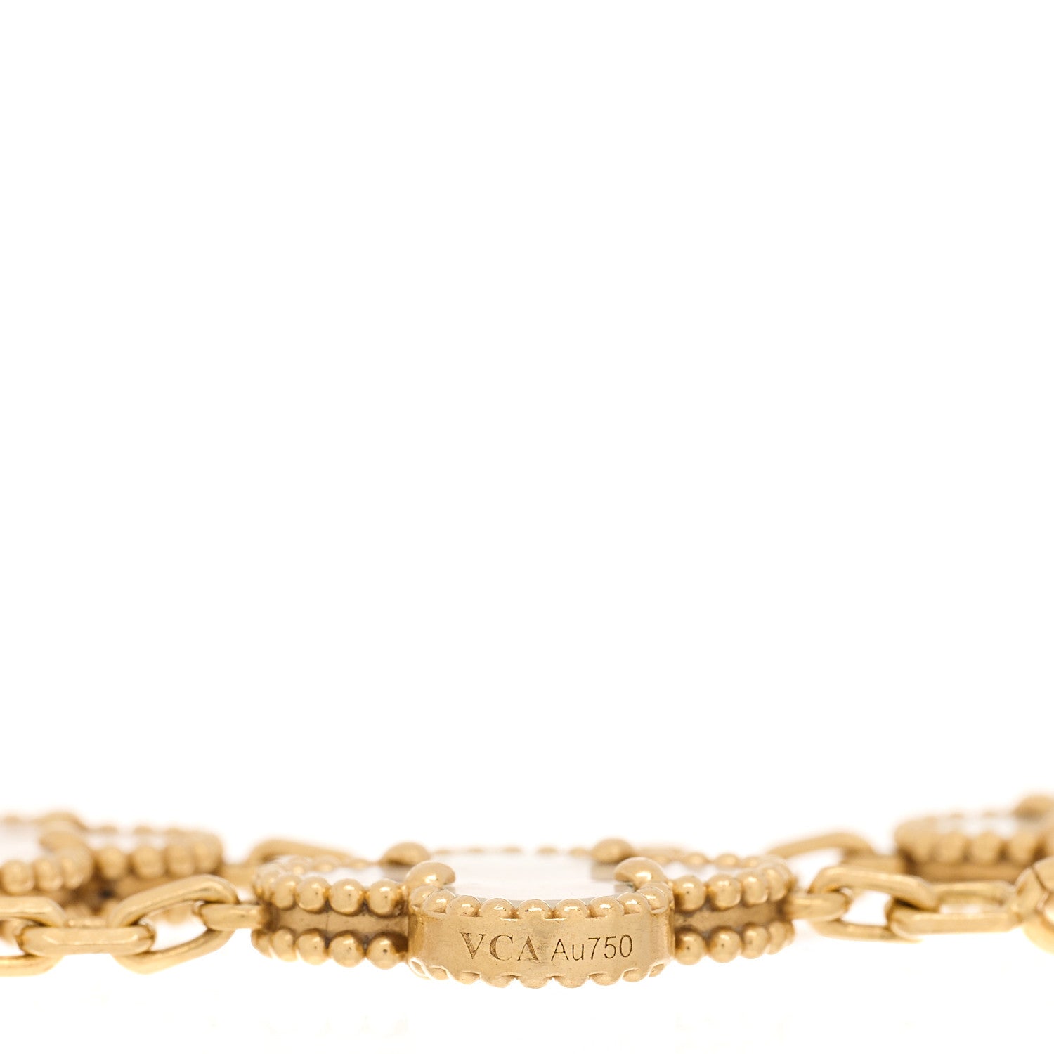 Van Cleef & Arpels 18K Yellow Gold Mother of Pearl 5 Motifs Vintage Alhambra Bracelet 4 of 5