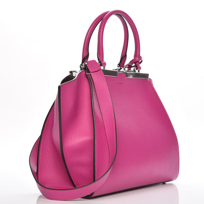 Fendi Vitello Dolce Shiny Nappa Petite 3Jours Tote Magenta Carbone 4 of 8