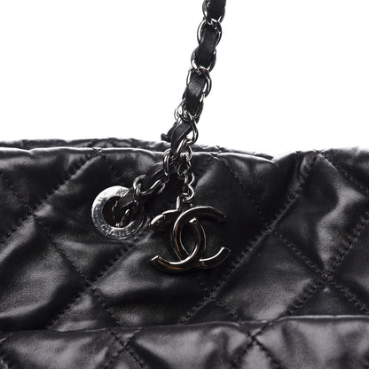 Chanel Lambskin Quilted Large Week End on Mars Tote Black 10 of 11