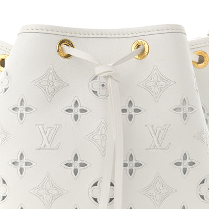 Louis Vuitton Calfskin Monogram Cutout Petit Noe White 7 of 11