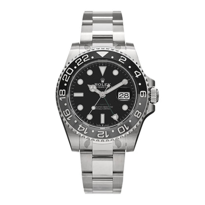 Rolex Stainless Steel 40mm Oyster Perpetual Date GMT Master II Bruce Wayne Watch Black 126710GRNR 1 of 5