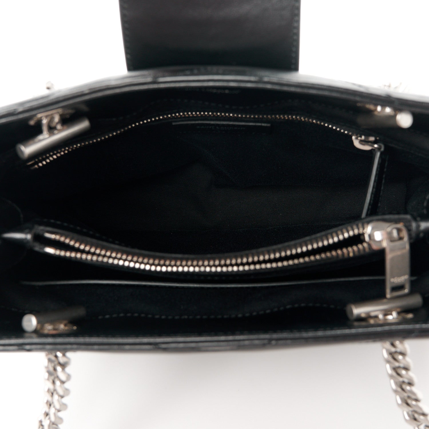 Saint Laurent Calfskin Y Quilted Monogram Small Loulou Shopper Black 4 of 10