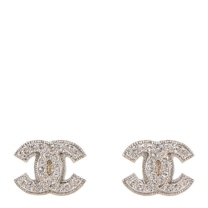 Chanel Crystal CC Earrings Silver 1 of 5