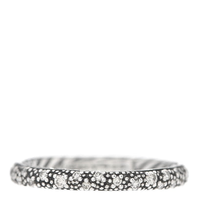David Yurman Sterling Silver Diamond 3mm Midnight Melange Band Ring 51 5.75 3 of 4