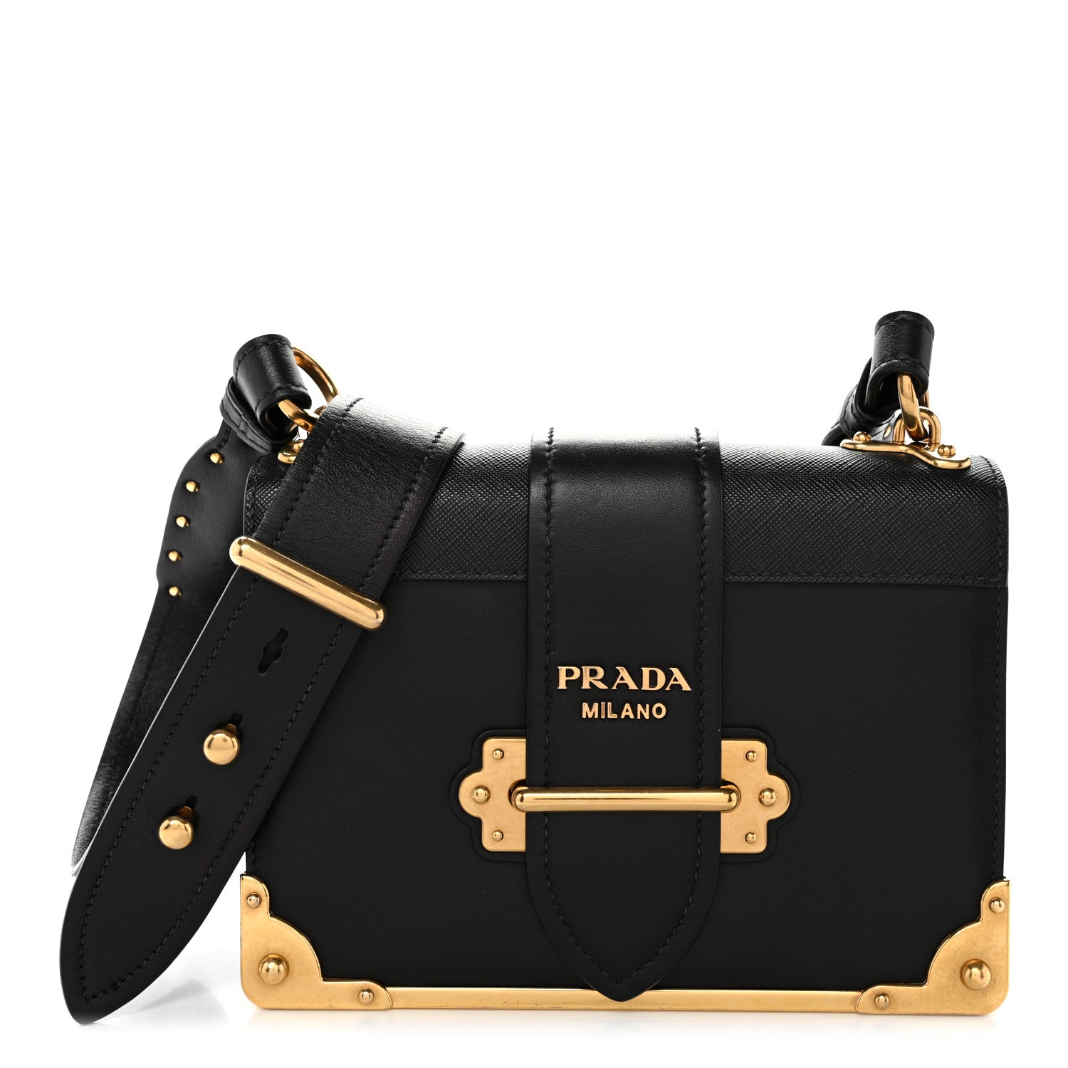 Prada City Calf Saffiano Cahier Bag Black 1 of 9