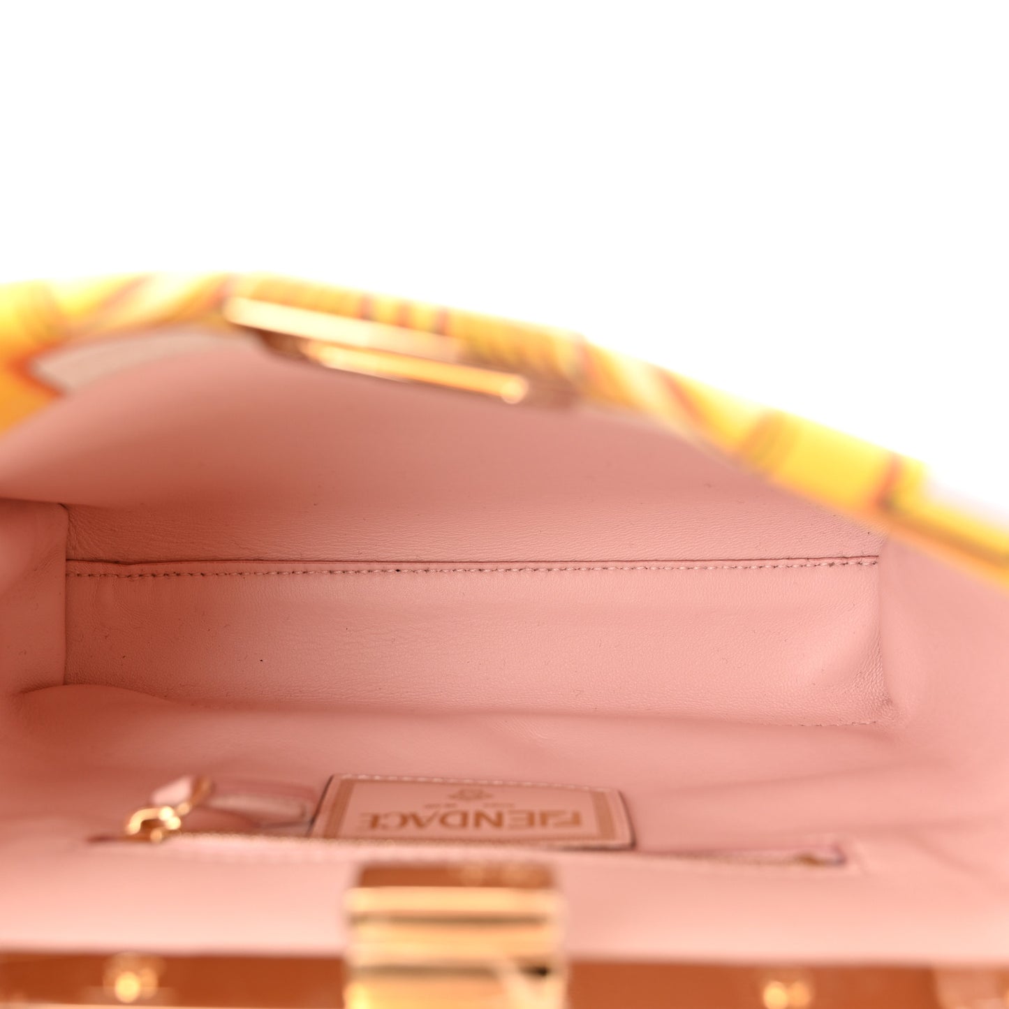 X VERSACE Vitello Seta Nappa Fendace FF Baroque Mini Peekaboo Iconic Satchel Pink Gold
