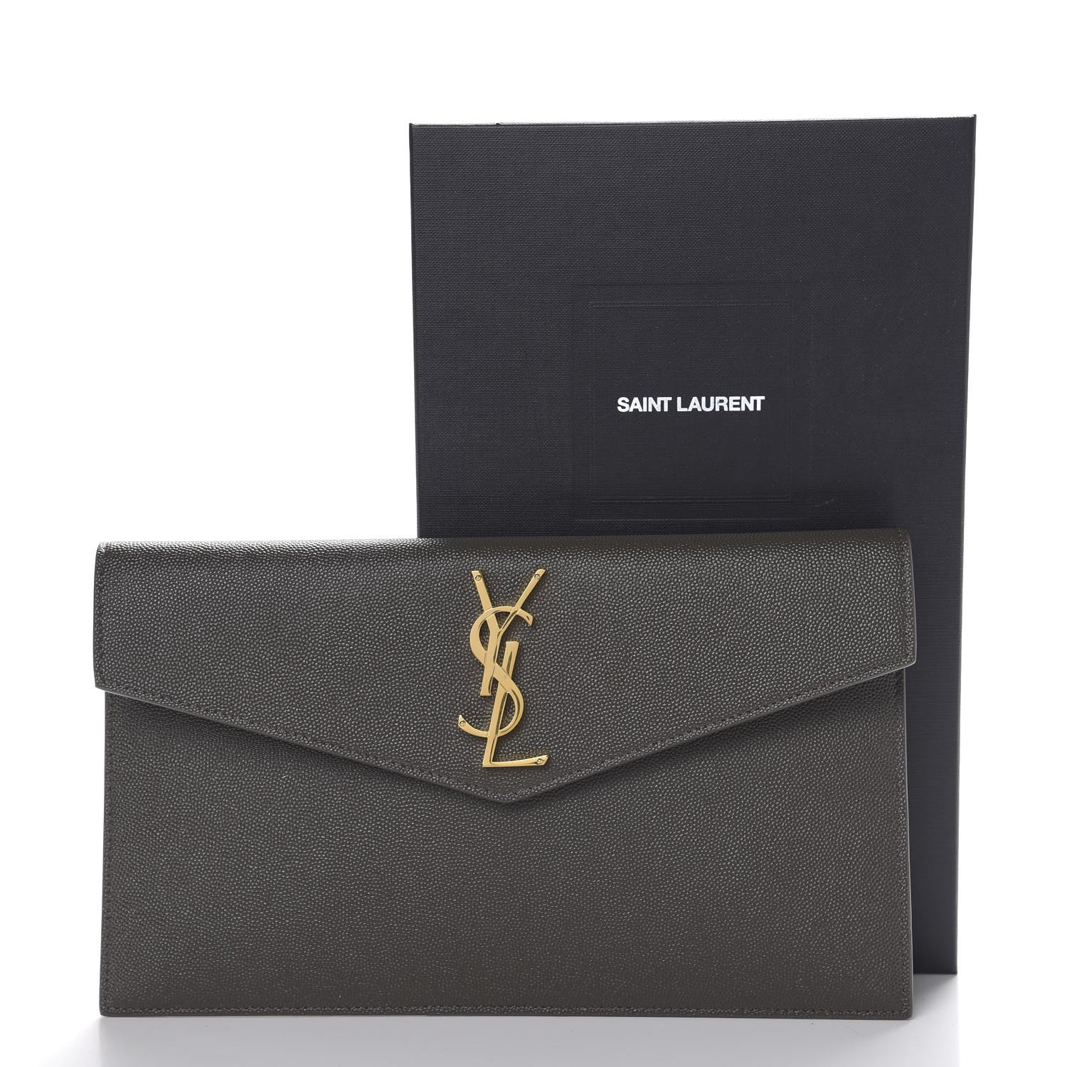 Saint Laurent Grain De Poudre Uptown Pouch Pebble 6 of 6