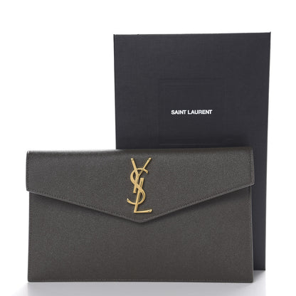 Saint Laurent Grain De Poudre Uptown Pouch Pebble 6 of 6