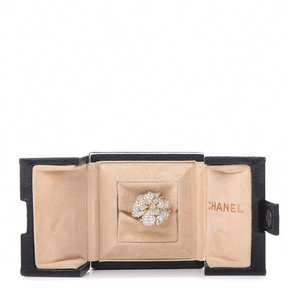 Chanel 18K Yellow Gold Diamond Camellia Ring 5.25 9 of 9