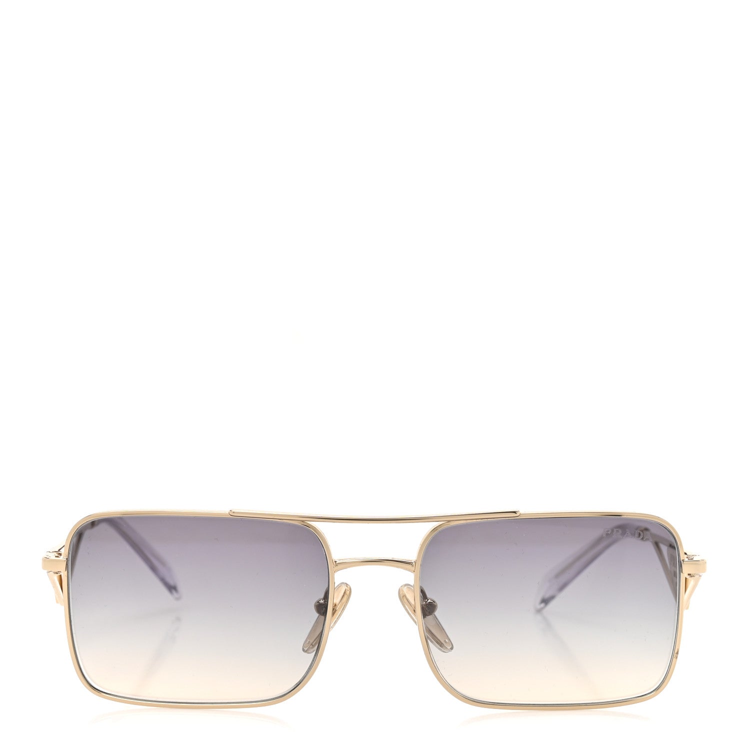 Prada Metal Symbole Triangle Logo Sunglasses SPR A52 Gold Blue