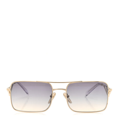 Prada Metal Symbole Triangle Logo Sunglasses SPR A52 Gold Blue 2 of 8