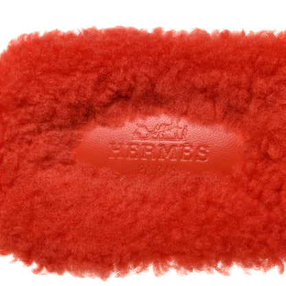Hermes Woolskin Oran Sandals 37 Orange 6 of 8